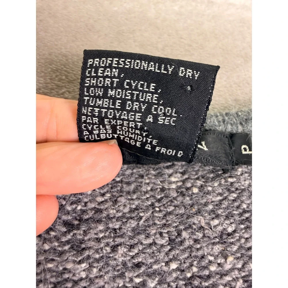 Vintage IB Diffusion Gray Embellished Crane Sweater Women's Size‎ P Silk Angora - Picture 4 of 10